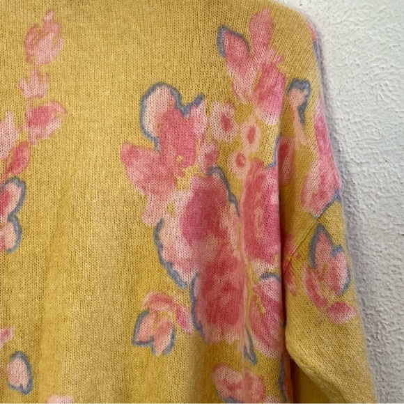 Sundance Dahlia floral yellow/pink crop cardigan - Picture 5 of 8